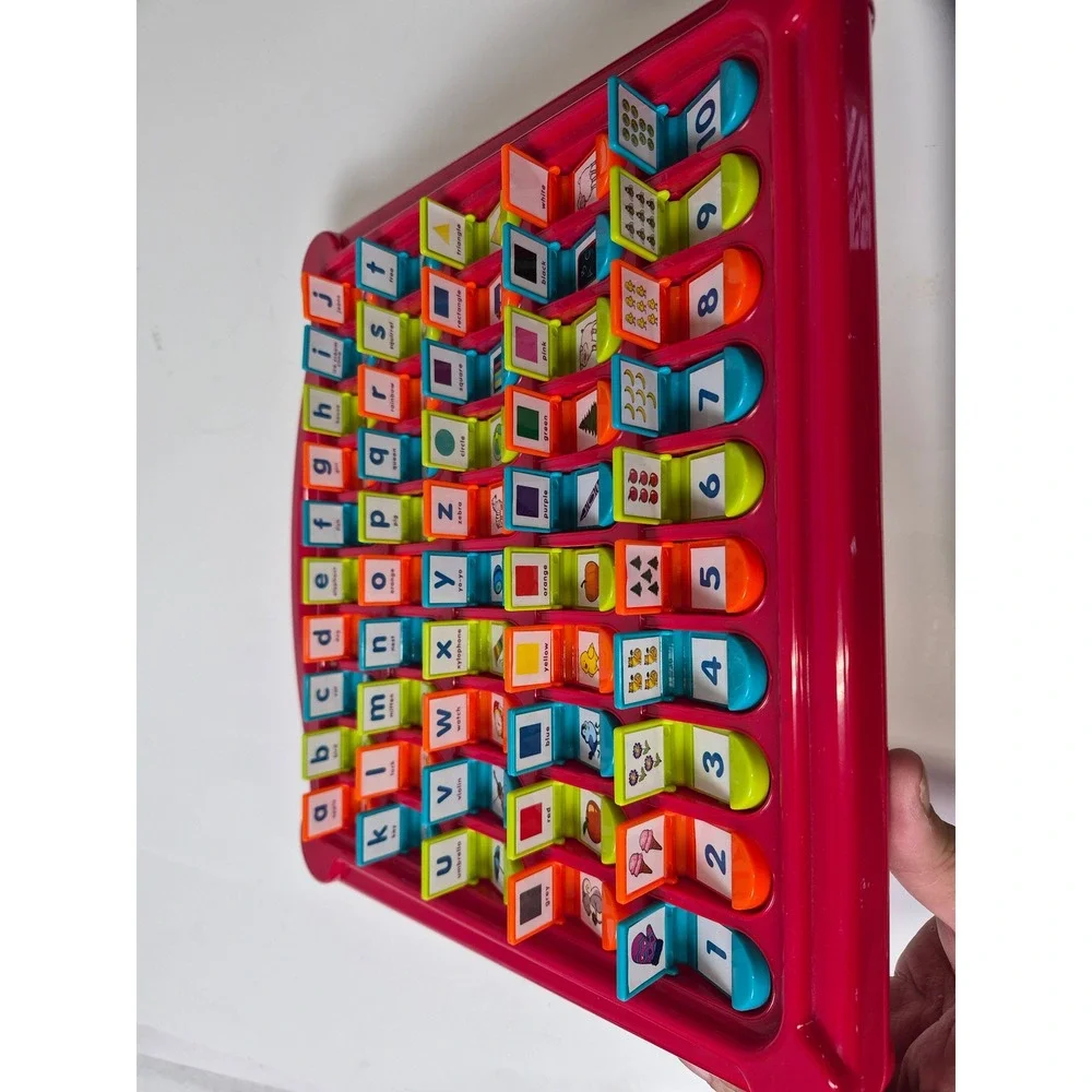 Battat Hide & Seek Alphabet Board Kids Educational Toy Red picture number flaps